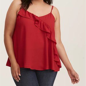 Torrid Georgette Asymmetrical Ruffle Cami